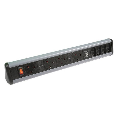 You Recently Viewed Datacel Black/Grey 4x ind. fused power, USB type A&C charger,  4x Cat 6 coupler, MS Image